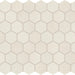 Moroccan Concrete Off White 1.5x1.5 Hexagon Matte Ceramic  Mosaic