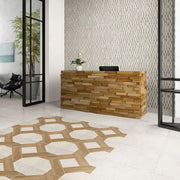 Museo Exhibition White Interwoven Trellis Matte 24x24 Porcelain  Tile