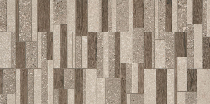 Museo Grey Mix Block Matte 12x24 Porcelain  Tile