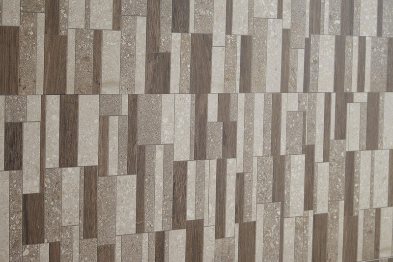 Museo Grey Mix Block Matte 12x24 Porcelain  Tile