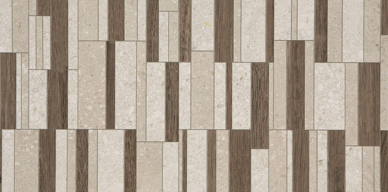 Museo White Mix Block Matte 12x24 Porcelain  Tile