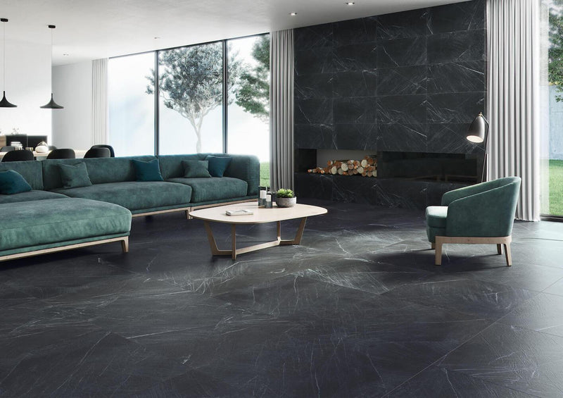 Mystery Black Matte 32x32 Porcelain  Tile