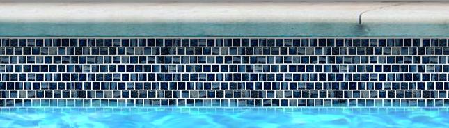 Nami Wave Crest 1-1/8x1-1/8 Square Smooth, Lappato Porcelain  Mosaic