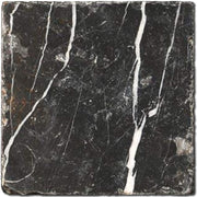 Nero Marquina Marble Tile 4x4 Tumbled