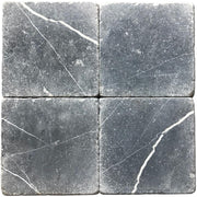 Nero Marquina Marble Tile 6x6 Tumbled