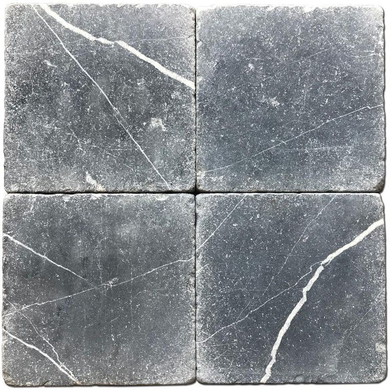 Nero Marquina Marble Tile 6x6 Tumbled