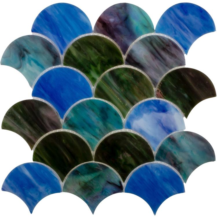 Newport Blue Scale  Glass  Mosaic