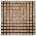 Noce 1x1 Square Tumbled Travertine  Mosaic