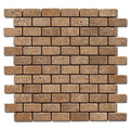 Noce 1x2 Subway Tumbled Travertine  Mosaic