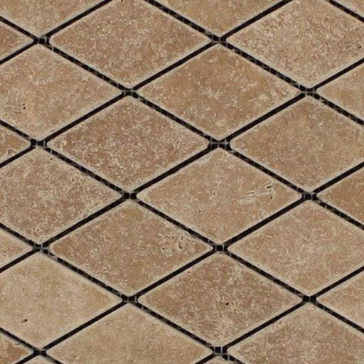 Noce 2x4 Diamond Tumbled Travertine  Mosaic