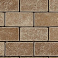 Noce 2x4 Subway Tumbled Travertine  Mosaic