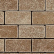 Noce 2x4 Subway Tumbled Travertine  Mosaic