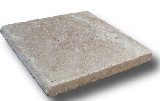Noce Travertine Coping 12x12 Tumbled Bullnose  1.25 inch