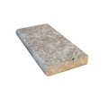 Noce Travertine Coping 12x12 Unfilled, Honed Bullnose  2 inch