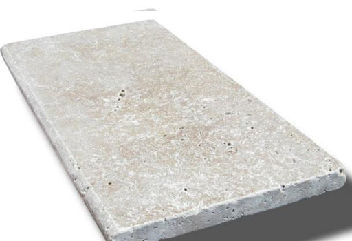 Noce Travertine Coping 12x24 Tumbled Bullnose  1.25 inch
