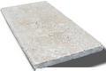 Noce Travertine Coping 12x24 Tumbled Bullnose  2 inch