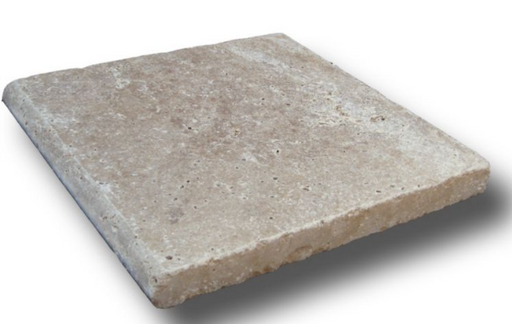 Noce Travertine Coping 16x16 Tumbled Double Bullnose  1.25 inch