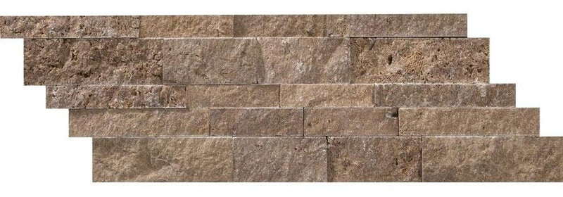 Noce Travertine Ledger Panel 6x20 Splitface