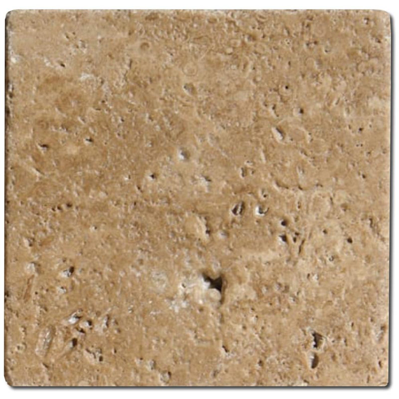 Noce Travertine Tile 4x4 Tumbled