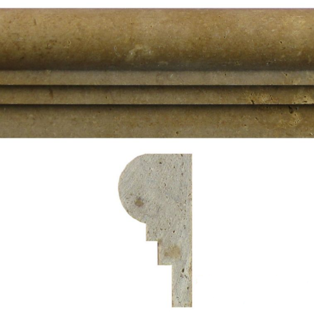 Noce Travertine Trim 12 Honed     Double Ogee