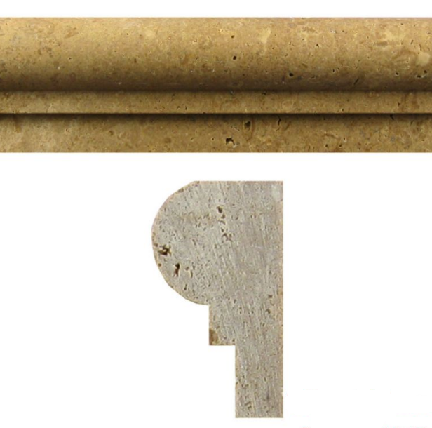 Noce Travertine Trim 12 Honed     Single Ogee