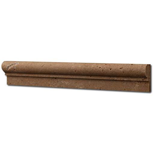Noce Travertine Trim 2x12 Honed, Unfilled     Single-Step Chair Rail