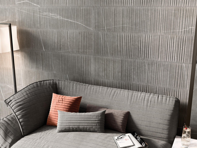 Nomade Argent Parallelo Deco Matte 24x48 Porcelain  Tile