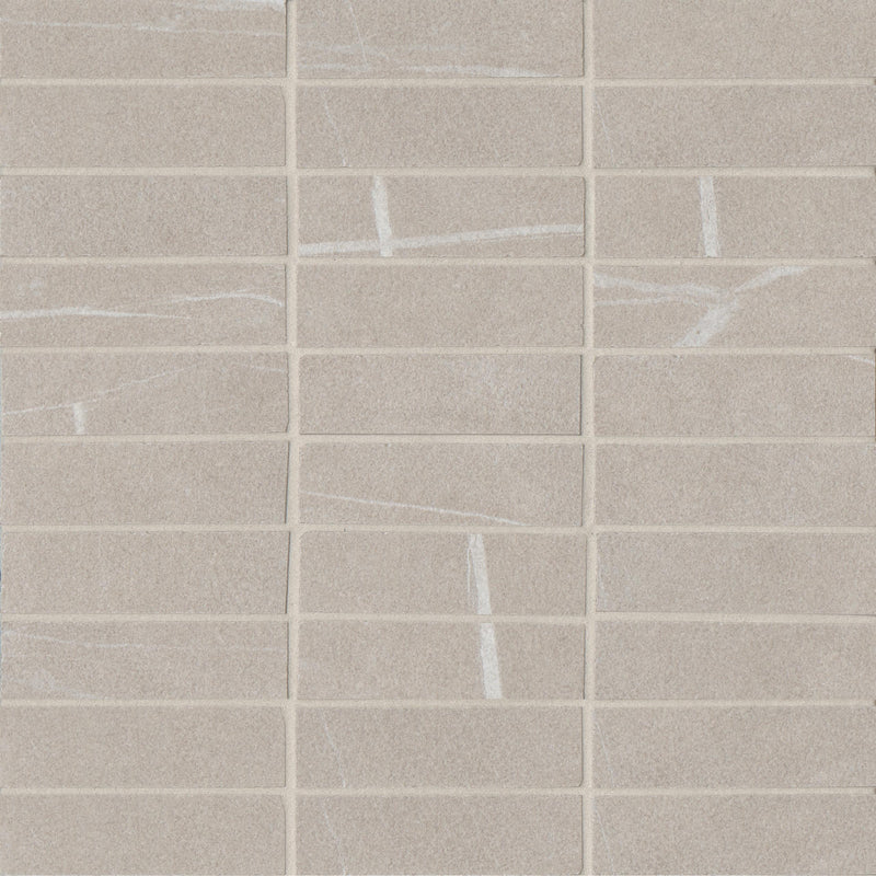 Nomade Bone 1x4 Stacked Matte Porcelain  Mosaic