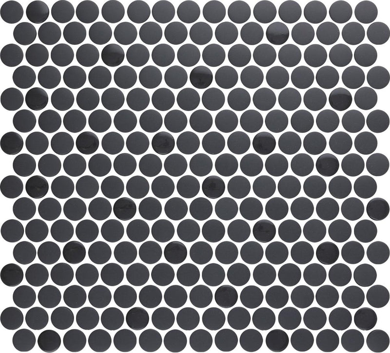 Nu Tempo Midnight City 3/4x3/4 Pennyround Glossy, Matte Glass  Mosaic