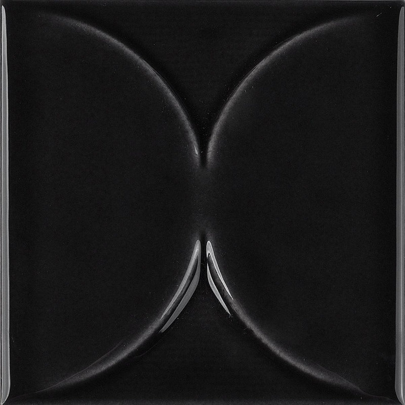 Nu Tempo Midnight City Arc Glossy 4x4 Ceramic  Tile