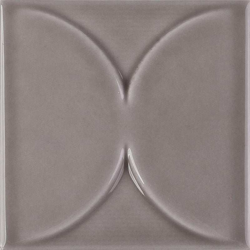 Nu Tempo Mocha Arc Glossy 4x4 Ceramic  Tile
