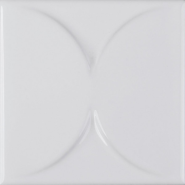 Nu Tempo Pure White Arc Glossy 4x4 Ceramic  Tile