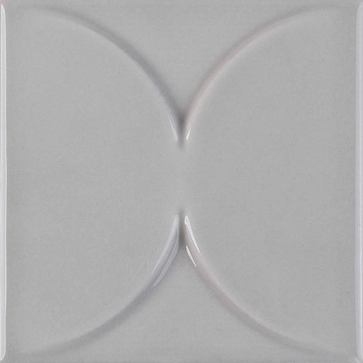 Nu Tempo Silver Lining Arc Glossy 4x4 Ceramic  Tile
