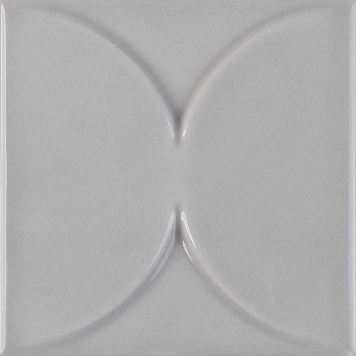 Nu Tempo Silver Lining Arc Glossy 4x4 Ceramic  Tile