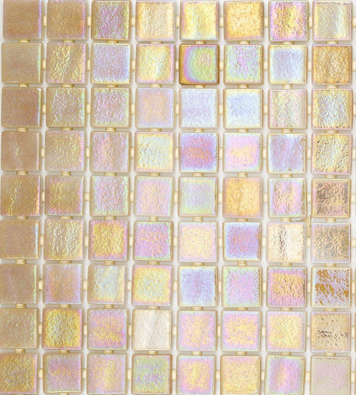 Onix Opalescent Beige 1x1 Square  Glass  Mosaic