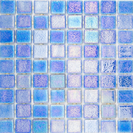 Onix Opalescent Cielo Azul 1x1 Square  Glass  Mosaic
