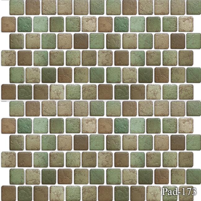 Pad Moss Green 1x1 Square Smooth, Matte, Textured Porcelain  Mosaic