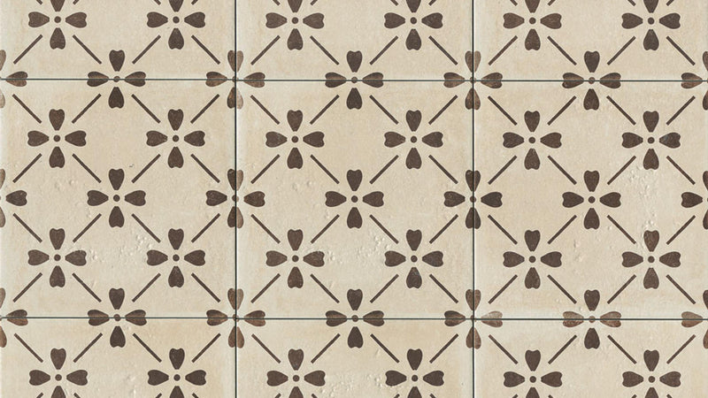 Palazzo Antique Cotto Bloom Deco Honed 12x12 Porcelain  Tile