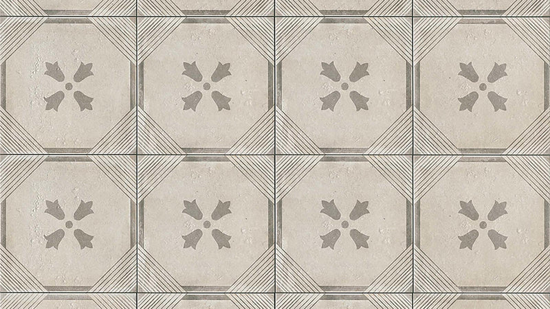 Palazzo Vintage Grey Dynasty Deco Honed 12x12 Porcelain  Tile