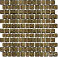 Peb Bronze 1x1 Square Smooth, Glazed Porcelain  Mosaic
