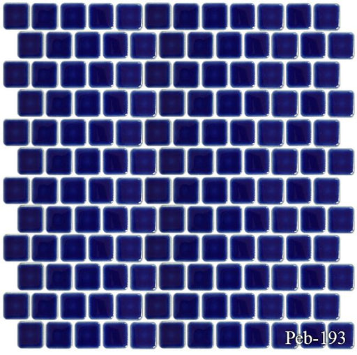 Peb Cobalt Blue 1x1 Square Smooth, Glazed Porcelain  Mosaic