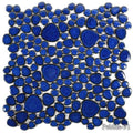 Pebblestone Royal Blue 1x1 Pebble Smooth, High Gloss Porcelain  Mosaic