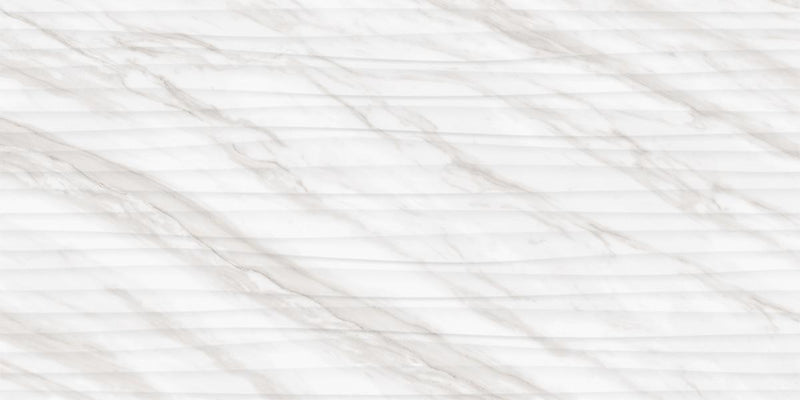 Perpetuo Timeless White Wave Satin 12x24 Ceramic  Tile