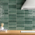 Piastrella Olive Glossy 2x10 Ceramic  Tile