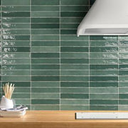 Piastrella Olive Glossy 2x10 Ceramic  Tile