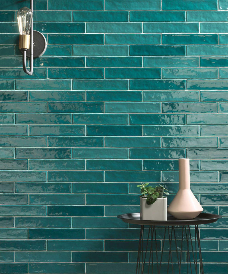 Piastrella Turchese Glossy 2x10 Ceramic  Tile