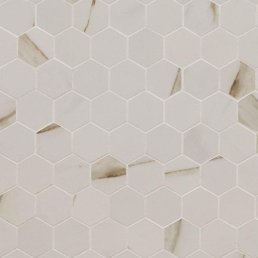 Pietra Calacatta 2x2 Hexagon Matte Porcelain  Mosaic
