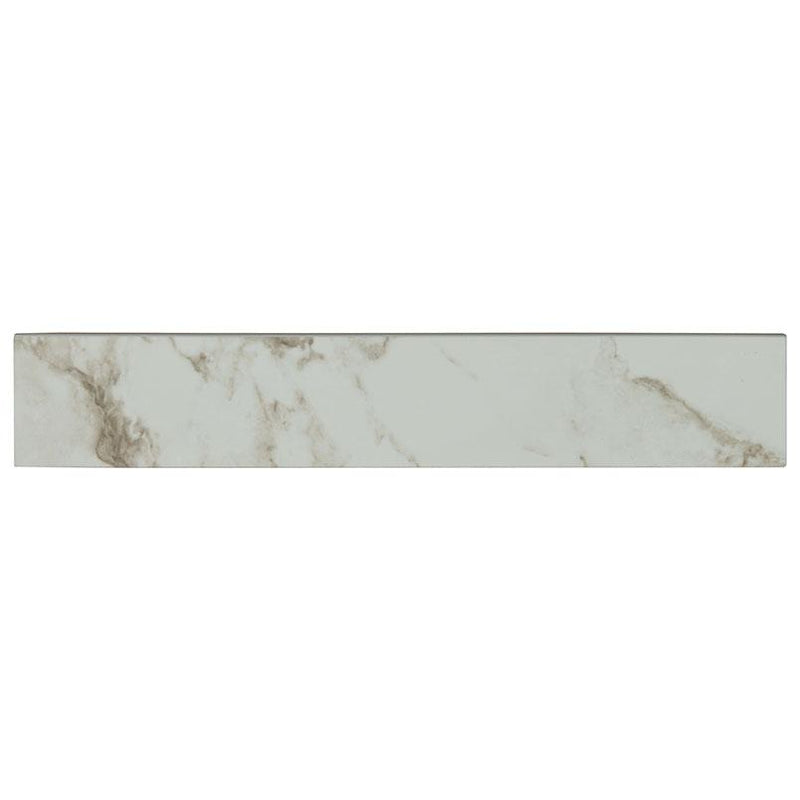 Pietra Calacatta Polished 3x18 Porcelain Bullnose