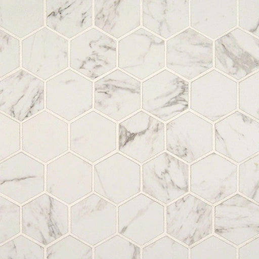 Pietra Carrara 2x2 Hexagon Matte Porcelain  Mosaic