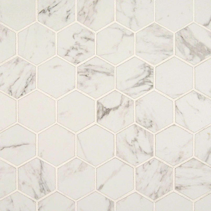 Pietra Carrara 2x2 Hexagon Matte Porcelain  Mosaic